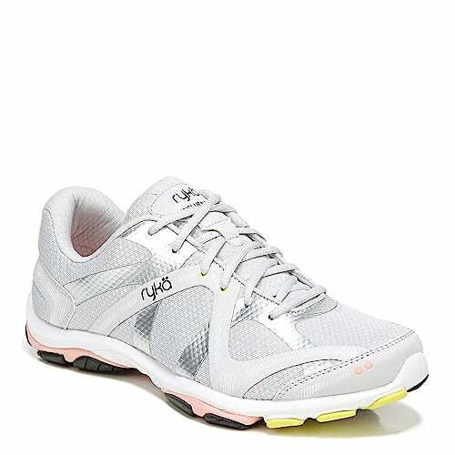 Ryka women's running shoe in gray with pink and yellow accents