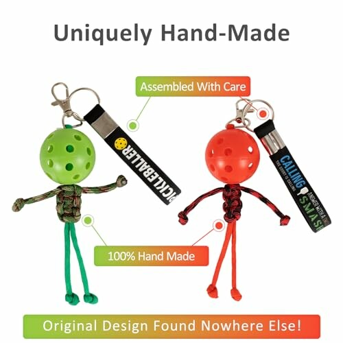 Unique hand-made keychains with colorful designs